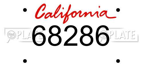 68286 California License Plate
