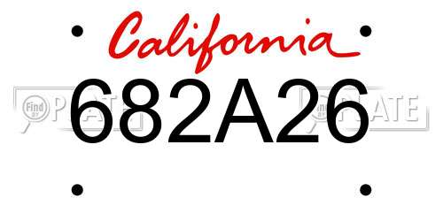 682A26 California License Plate