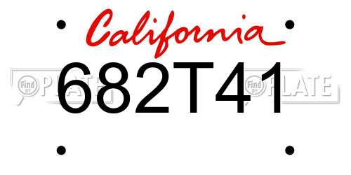 682T41 California License Plate