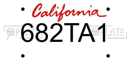 682TA1 California License Plate
