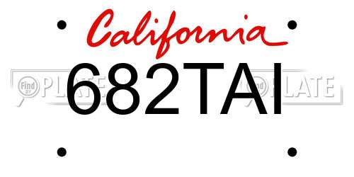 682TAI California License Plate