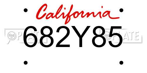 682Y85 California License Plate