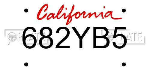682YB5 California License Plate