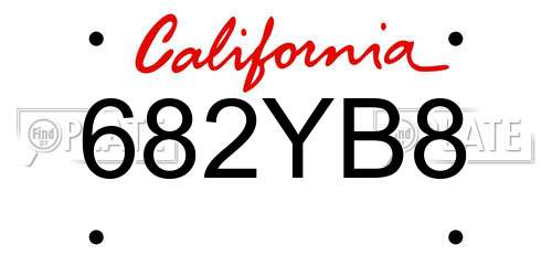 682YB8 California License Plate