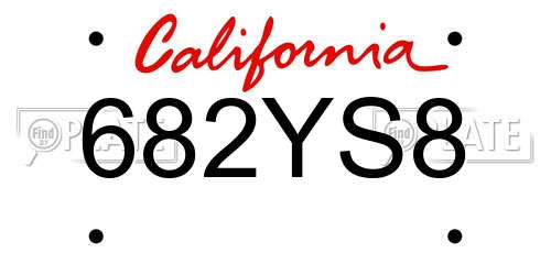 682YS8 California License Plate