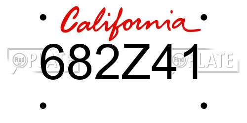 682Z41 California License Plate
