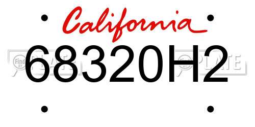 68320H2 California License Plate