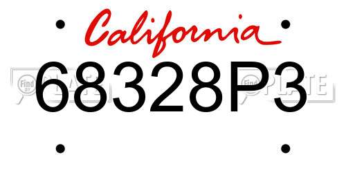 68328P3 California License Plate