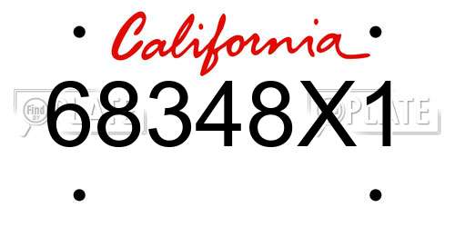68348X1 California License Plate