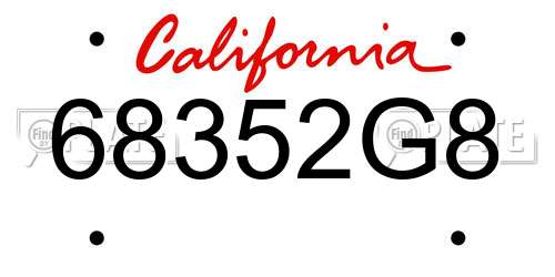 68352G8 California License Plate