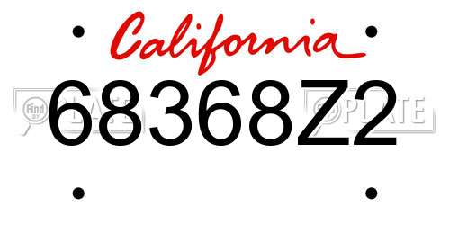 68368Z2 California License Plate