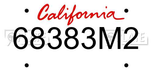 68383M2 California License Plate