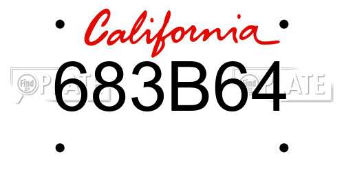 683B64 California License Plate