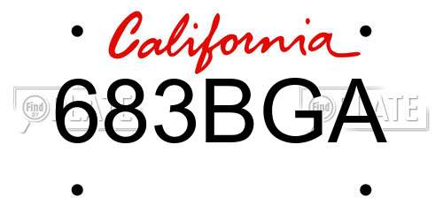 683BGA California License Plate