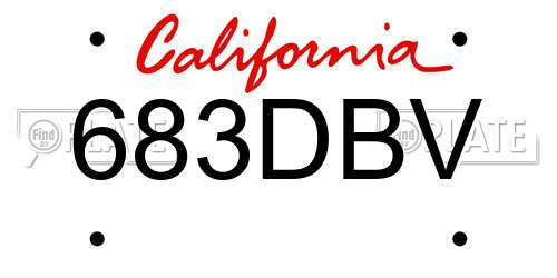 683DBV California License Plate