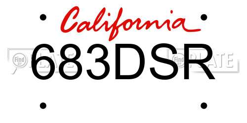 683DSR California License Plate