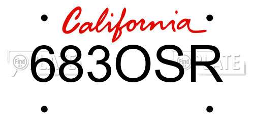 683OSR California License Plate
