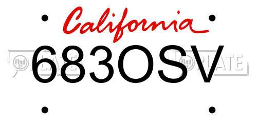683OSV California License Plate