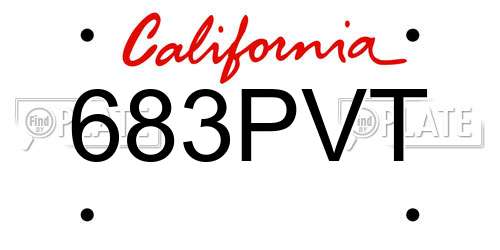 683PVT California License Plate
