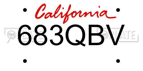 683QBV California License Plate