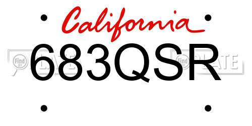 683QSR California License Plate