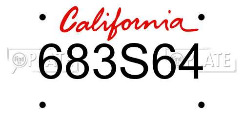 683S64 California License Plate