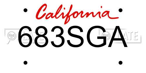683SGA California License Plate