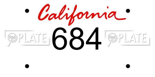 684 California License Plate