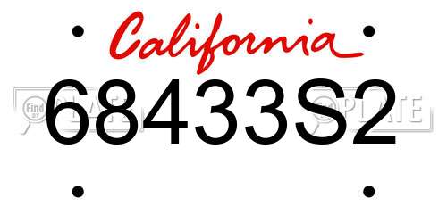 68433S2 California License Plate