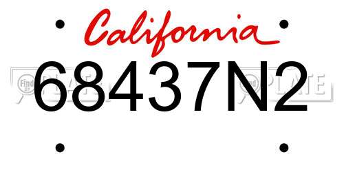 68437N2 California License Plate