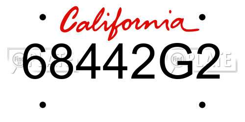 68442G2 California License Plate