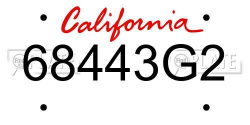 68443G2 California License Plate