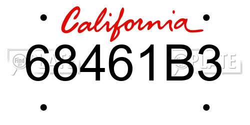 68461B3 California License Plate