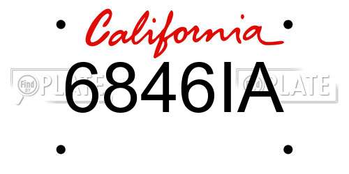 6846IA California License Plate