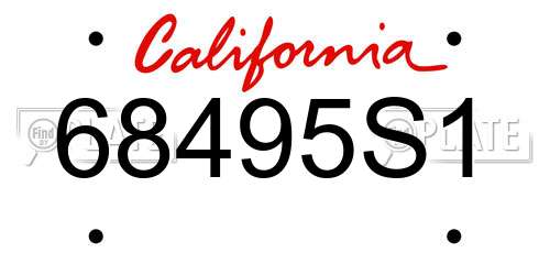 68495S1 California License Plate