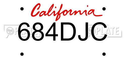 684DJC California License Plate