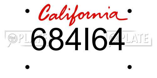 684I64 California License Plate
