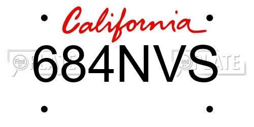 684NVS California License Plate