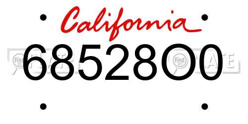 68528O0 California License Plate