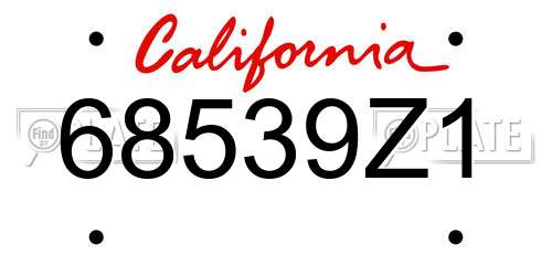 68539Z1 California License Plate
