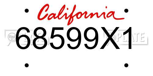 68599X1 California License Plate