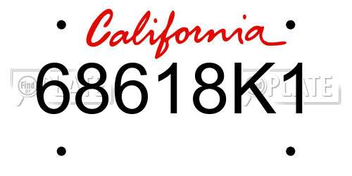 68618K1 California License Plate