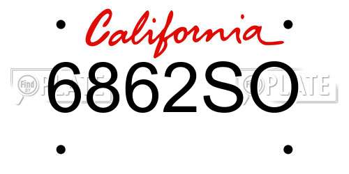 6862SO California License Plate