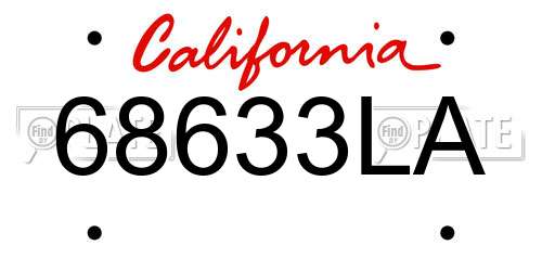 68633LA California License Plate