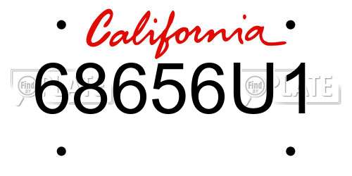 68656U1 California License Plate