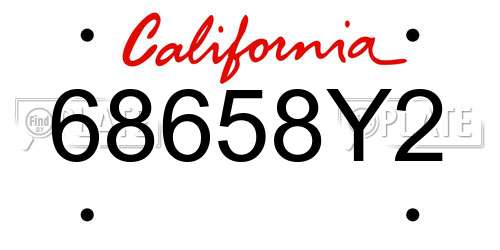 68658Y2 California License Plate