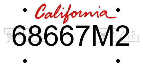68667M2 California License Plate