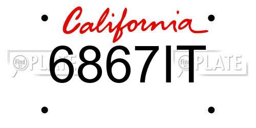 6867IT California License Plate