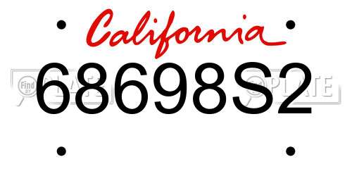 68698S2 California License Plate