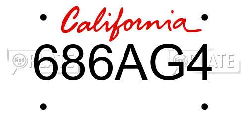 686AG4 California License Plate